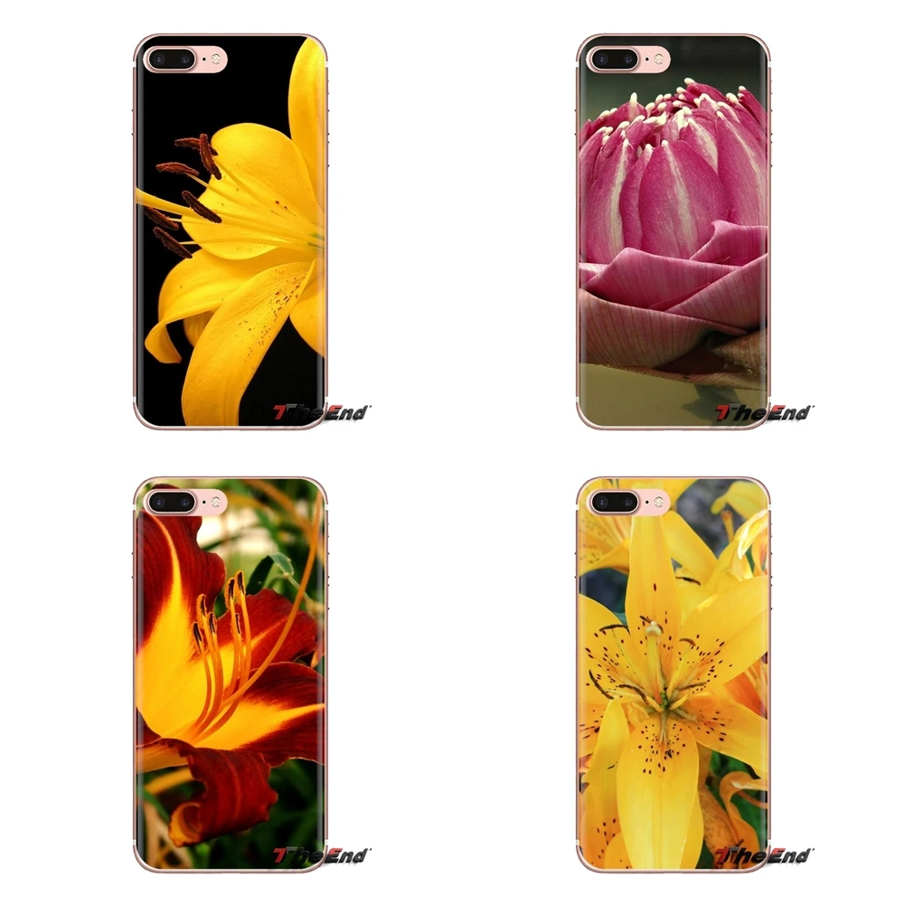 Soft Transparent Shell Covers Macro Lily For Samsung Galaxy S2 S3 S4 S5 MINI S6 S7 edge S8 S9 Plus Note 2 3 4 5 8 Coque Fundas |