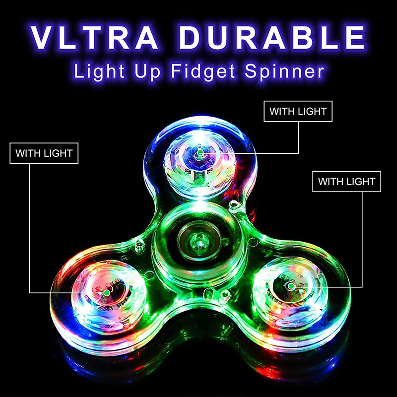 

Fingertip Spinning Top Finger Decompression Toy Rotating Top Glowing LED Light Magnetic Flashing Children's Glowing Toy