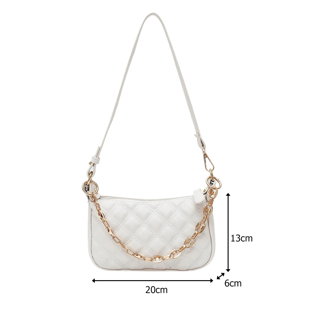 

Fashion Women Chain Crossbody Handbag PU Leather Square Shoulder Underarm Bags Popular Simple Female Daily Bag