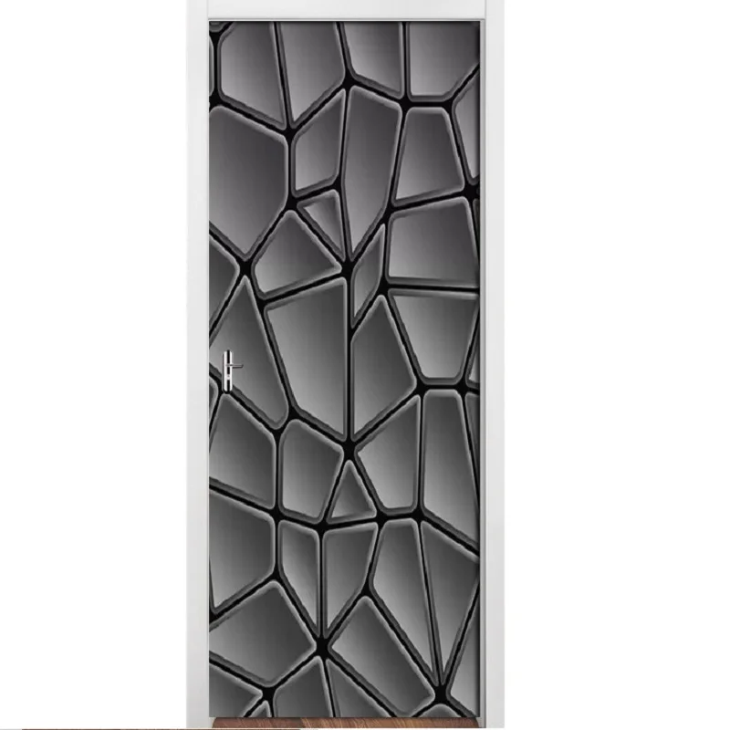 Темно-серая Геометрическая дверная наклейка настенное украшение для спальни