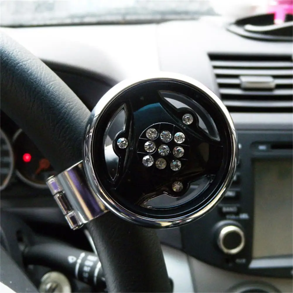 

Steering Wheel Spinner Knob Stylish Rhinestones Car Steering Wheel Spinner Knob Handle Control Ball Booster for Automobile