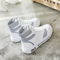 2022 high top casual shoes women autumn flat bottom leather all match womens white shoes womens shoes leather sneakers