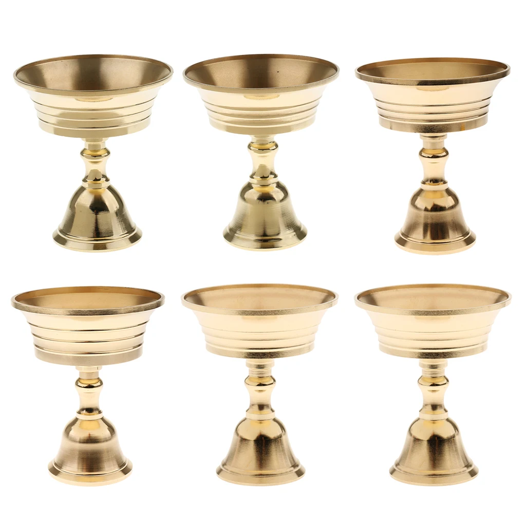 Медный подсвечник Ghee держатель лампы Тибетский латунный масляный светильник