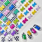 Новинка, 5D наклейки для ногтей, японская ультратонкая принцесса, кружевной медведь, леденец, планета, 3D стерео, рельефный узор для ногтей, декоративные наклейки