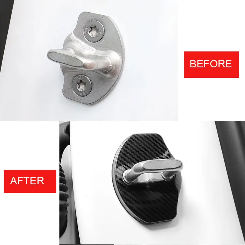 Для Tesla Model 3 2018 2019 2017 крышка дверного замка Автомобильная защелка наклейка из