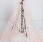 Сетчатая кружевная ткань с вышивкой и блестками для весенне-летнего женского свадебного платья