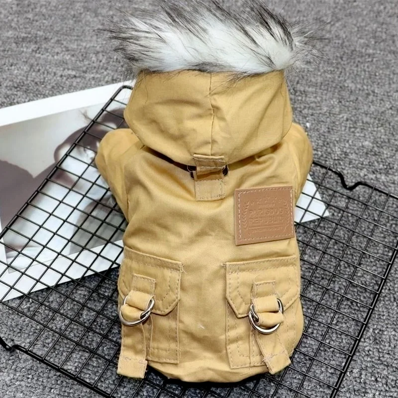 

Tooling Coat Pet Dog Clothes Jacket Velvet Clothing Dogs Super Small Costume Warm Chihuahua Autumn Winter Green Boy Mascotas