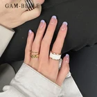 GAM-BELLE натуральные фиолетовые накладные ногти телесного цвета, искусственные накладные ногти, летние короткие накладные ногти для украшения ногтей