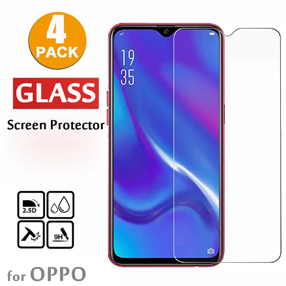 Закаленное стекло для OPPO A5 A9 2020 4 упаковки Защитное экрана F5 F7 F9 F11 Pro A11 A11X A9X A7X A5S