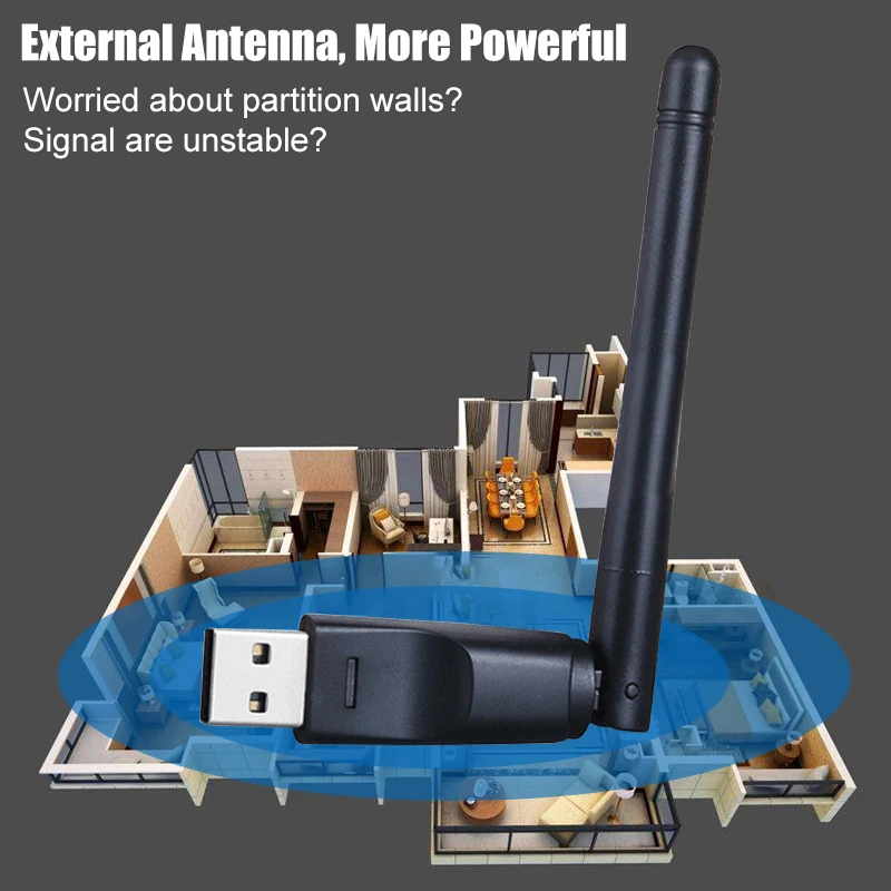 Usb wifi адаптер ethernet lan беспроводной 802.11n ноутбук ключ карта antena adaptador 2 4g wi fi приемник