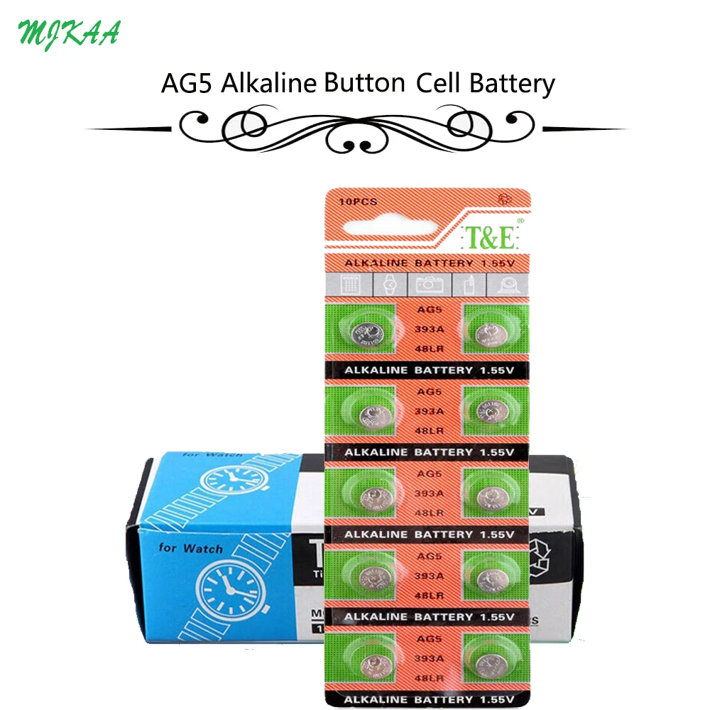 Кнопочные батарейки AG5 LR754 200 393 шт. = 20 карт SR754 193 щелочные 1 55 в 393A 48LR G5A для часов