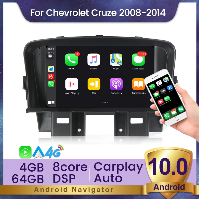 Автомагнитола мультимедийный видеоплеер навигация GPS Android 10 0 без DVD для Chevrolet Cruze