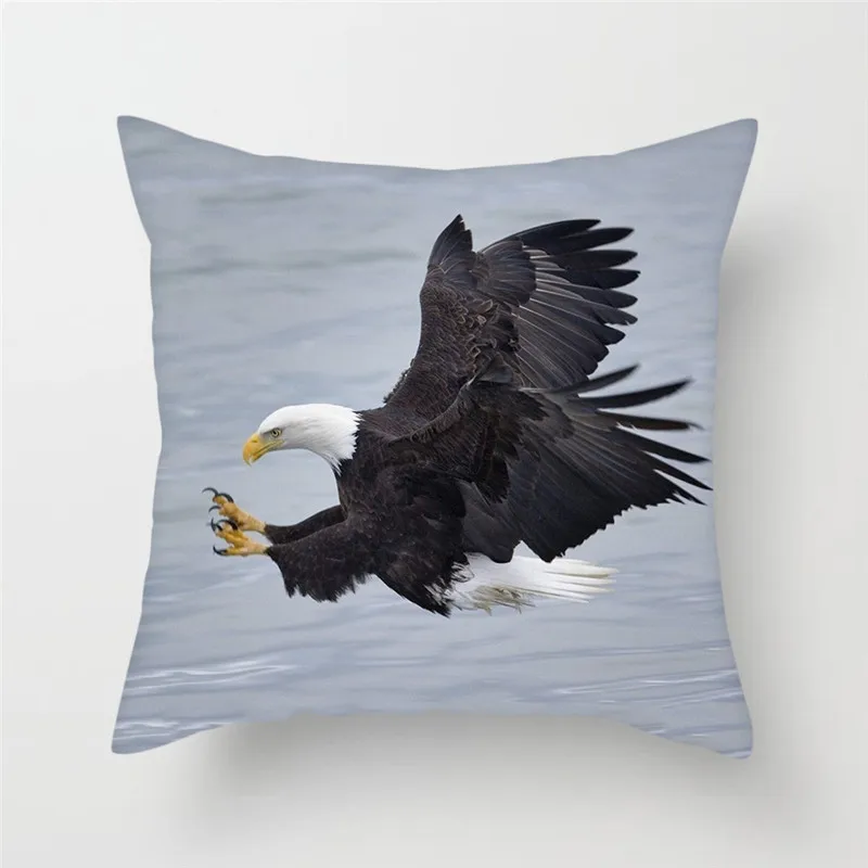 Fuwatacchi Raptor Bald Eagle Mountain Lake Pillow Cover Animal Cushion For Car Home Living Room Decorative Pillowcase 2019 | Дом и сад