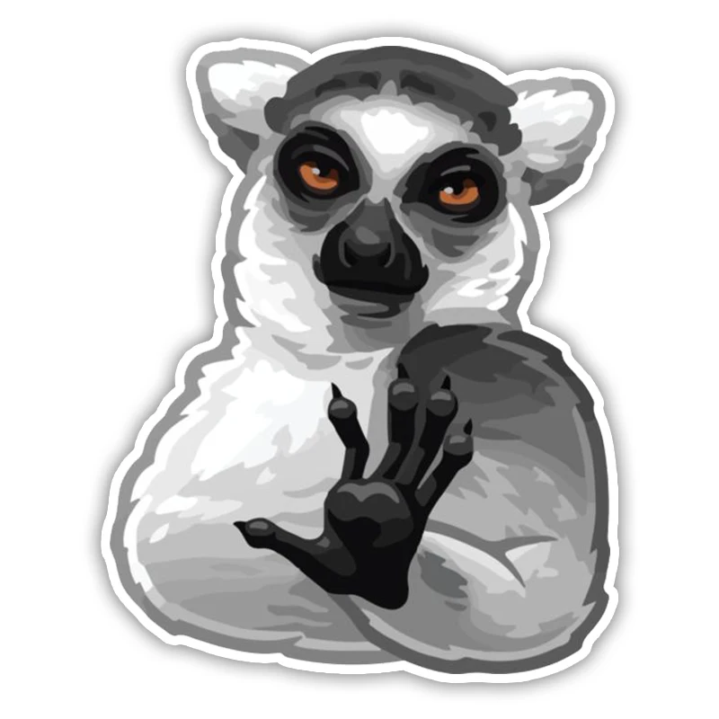 

S52190# 13CM/15CM/17CM Personality PVC Decal Лемур Узбагойся Car Sticker on Motorcycle Laptop Decorative Accessories