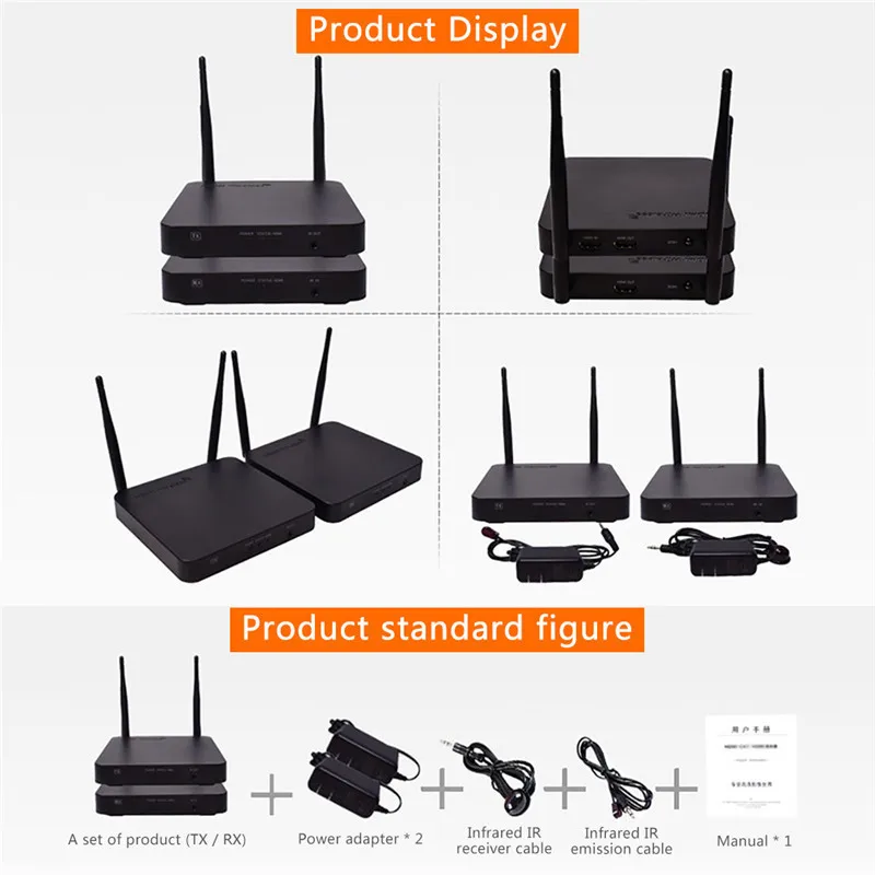 2020 новый обновленный 5 ГГц 4K беспроводной трансмиттер HDMI удлинитель приемник 200 м