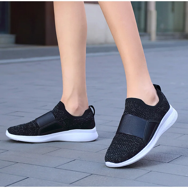 Woman Sneakers Mesh Breathable Women Knitted Shoes Ladies Causal Flats Autumn Fashion Female Comfort Footwear Vulcanized Shoes