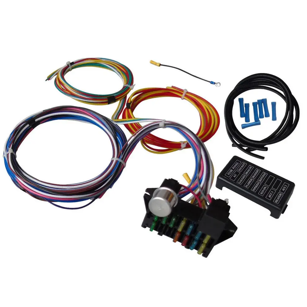 Универсальный жгут проводов для автомобиля 12 цепей прочные провода XL |