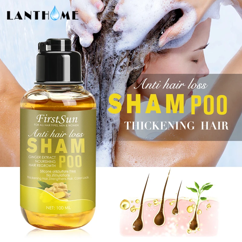 

Органический натуральный шампунь для роста волос с имбирем, средство против выпадения волос, уход за волосами, контроль жирности, Шампунь п...