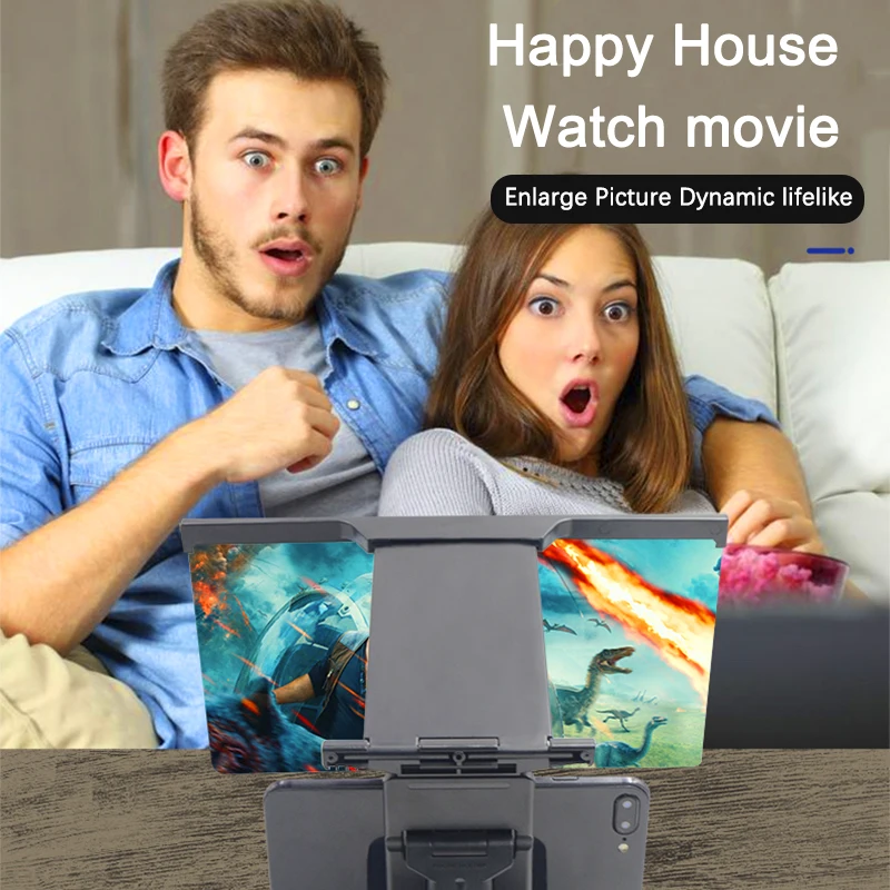12 inch 3d mobile phone screen magnifier hd video amplifier stand bracket with movie game magnifying folding phone desk holder free global shipping