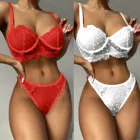 Комплект женского нижнего белья с подвязками, женское кружевное белье