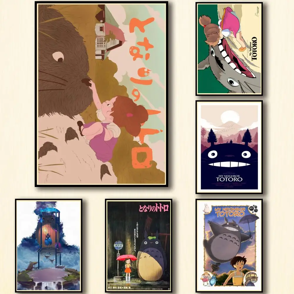 

41 дизайн, аниме Tonari No Totoro, плакат из белой бумаги, домашняя наклейка, картина, искусство для кофейни, бара