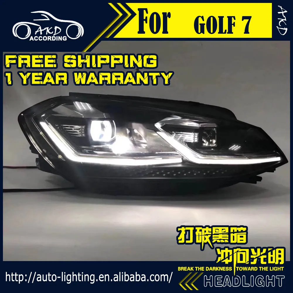 AKD автостайлинг фара для VW Golf 7 фары Golf7 обновление 5 светодиодный ная 2013 2017 DRL H7 D2H Hid