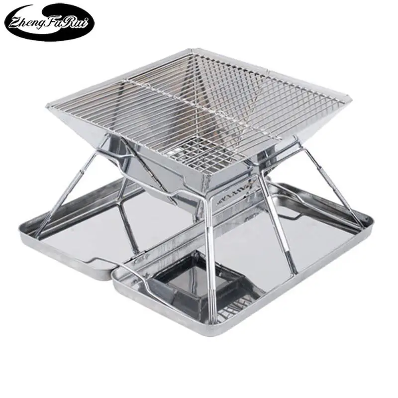 

Hot sale outdoor stainless steel barbecue grill folding barbecue grill incinerator outdoor BBQ charcoal stove