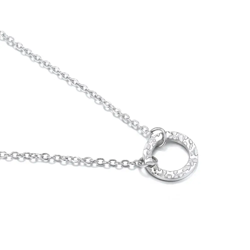 Модное женское ожерелье с подвеской круг Короткие вечерние из нержавеющей стали