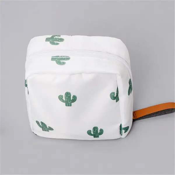 white cactus PURDORED, 1 шт., одноцветная косметичка, кактус, дорожная косметичка для Хранения Туалетных принадлежностей, косметичка, косметичка, органайзер, Прямая поставка - Цвет: white cactus