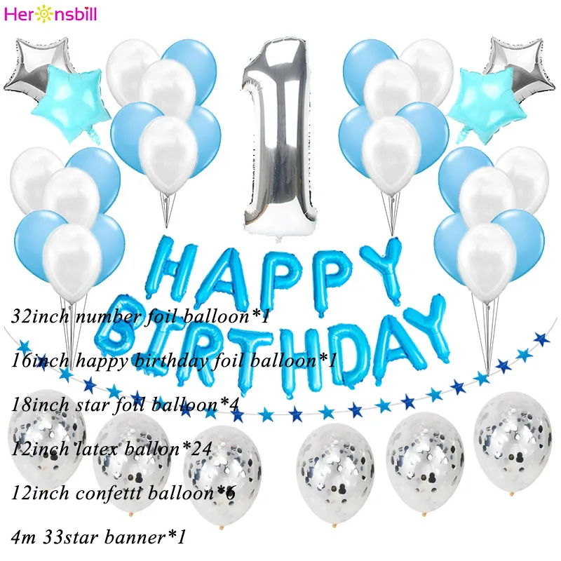 37pcs silver blue 1 37 шт. 1st 1 2 3 4 5 6 7 8 9 10 18 21st 30 40 50 лет с днем рождения Количество воздушных шаров комплект вечерние аксессуары для взрослых и детей, для мальчиков и девочек - Цвет: 37pcs silver blue 1