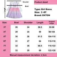 DXTON Princess Girls Dress Long Sleeve Winter Kids Dress for Girls 5 Layers Children Dress With Bow Wedding Party Costumes 3-8Y