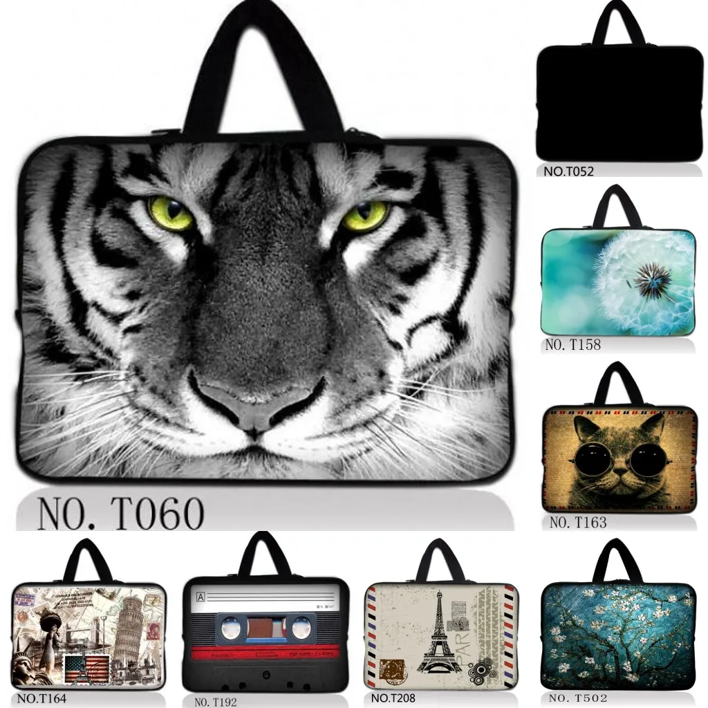 

White Tiger Laptop Sleeve Bag With Handle For 10" 13" 14" 15.6" 15 17" Inch Laptop Shockproof Computer Notebook Bag