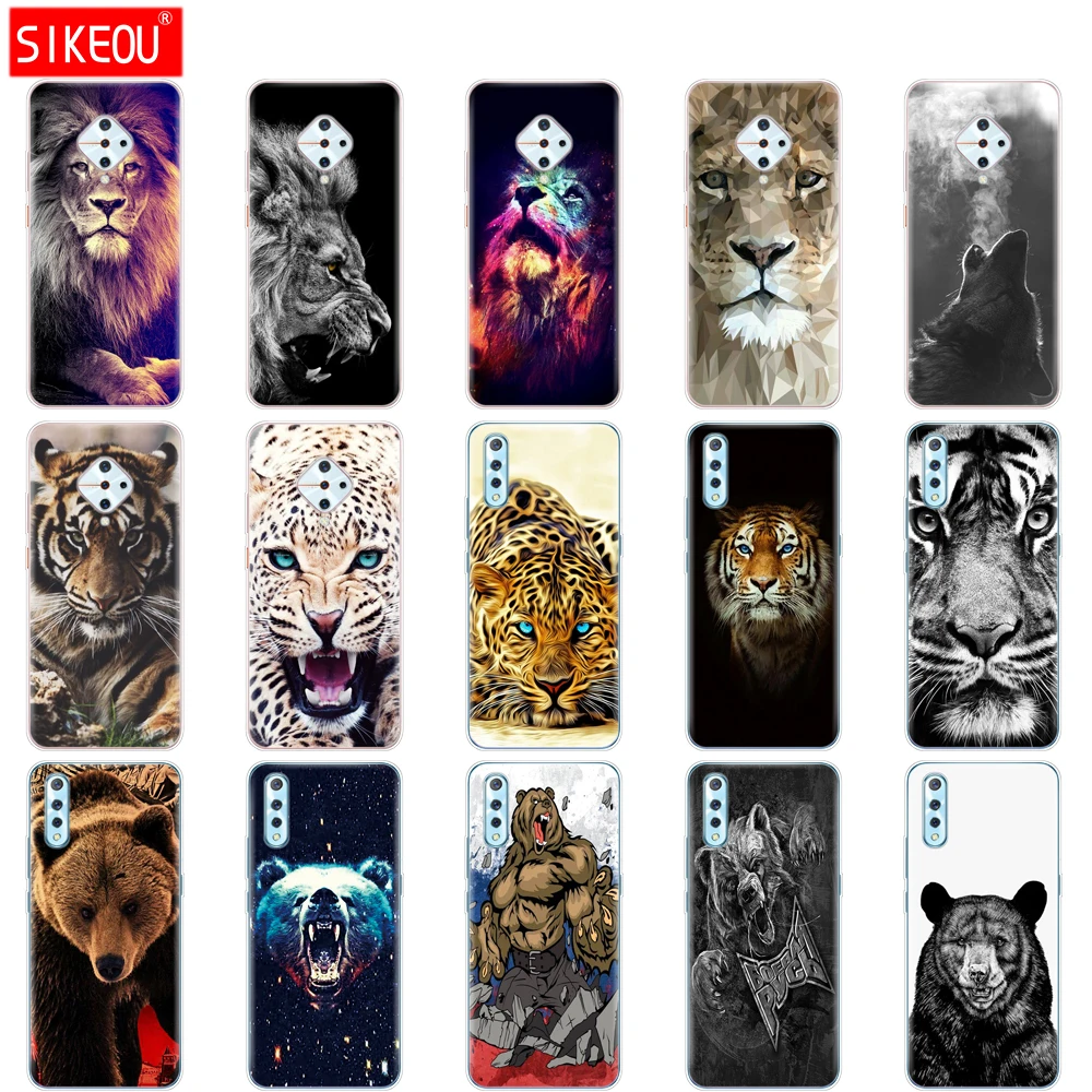 Силиконовый чехол для VIVO V17 чехол для телефона V17 Neo V 17 V17Neo VIVOV17, мягкая задняя крышка из ТПУ 6,38 дюйма, оболочка волчий тигр, Лев, Леопард медведь