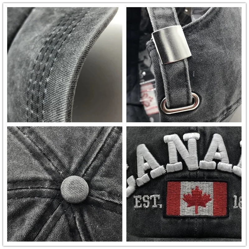 

baseball cap canada flag letter embriodery adjustable outdoor sports snapback men's winter hat new gorras handmade baseball caps