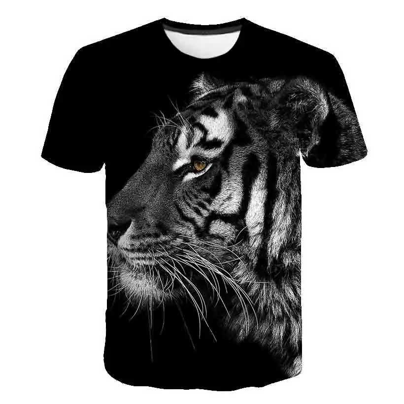 

2021 Tiger Children's Short Sleeve T-shirt Animal Harajuku T-shirts Boy Kid Boys And Girls Tops Shirts Children's Tshirt