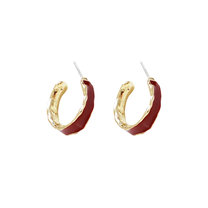 

Irregular semicircle C-shape alloy oil dripping DIY handmade jewelry earring material S925 silver accessories material