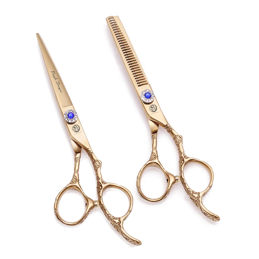 Черные ножницы для волос 6 0 &quotФиолетовый Дракон бренд Япония 440C стрижки