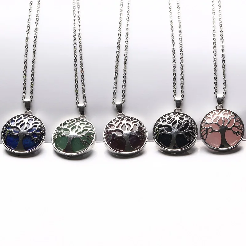 1 шт. натуральный кристалл розовый кварц аметист дерево жизни подвеска Модный