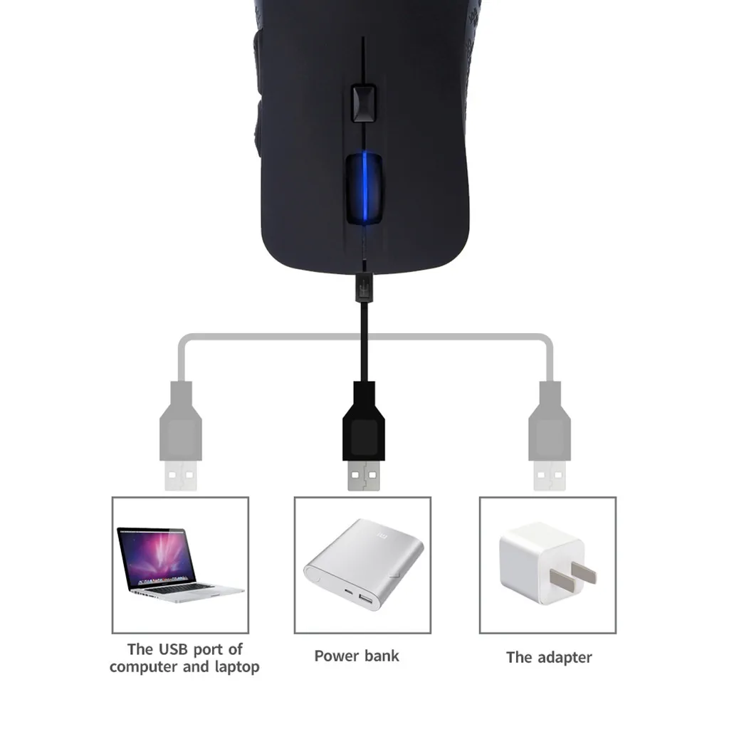 

2.4G Wireless Bluetooth Dual Mode Gaming Mouse Backlit 1600DPI For PC Laptop Wireless Home Office Game Mice for PC Computer