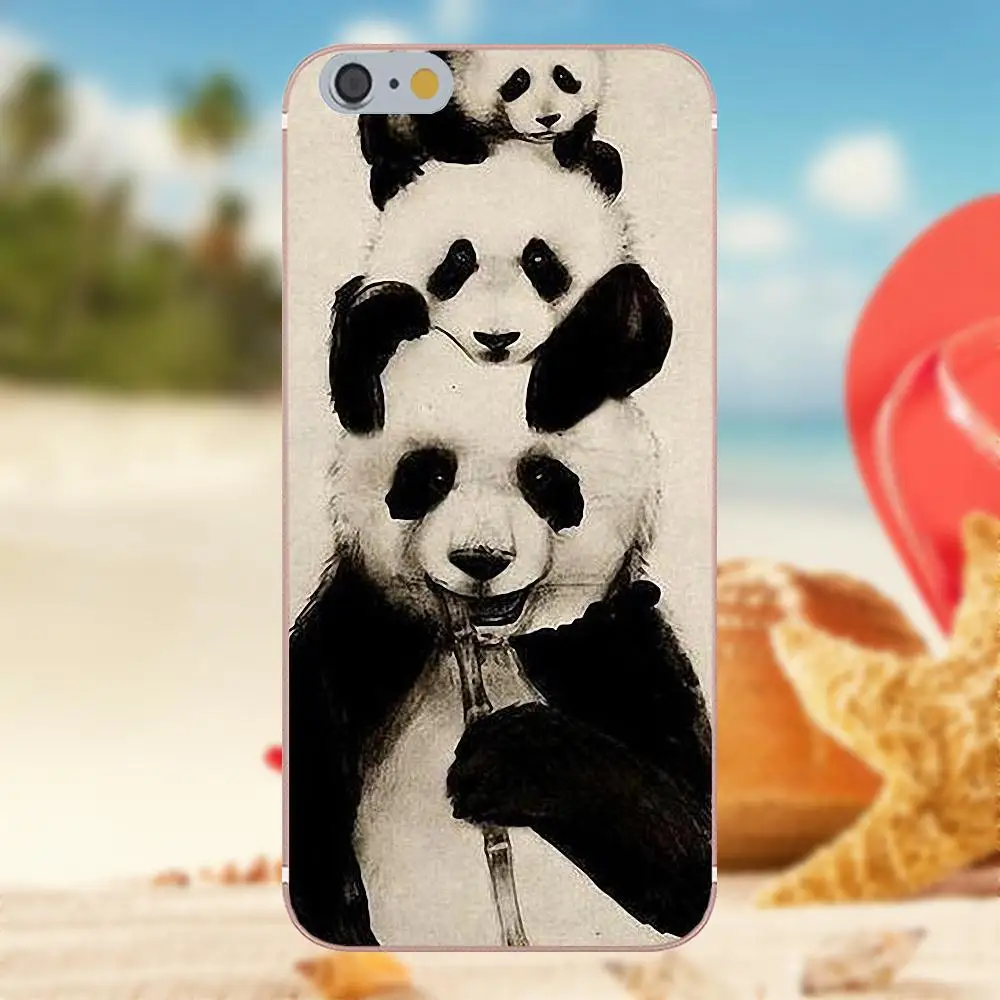 Oedmeb Уникальный Cute Panda ТПУ Мобильный Чехол Для iPhone Х 4S 5S 5C SE 6 S 7 8 Плюс Galaxy Примечание