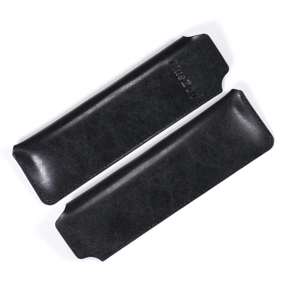 Гребень черно-золотистый из сандалового дерева + кожаный футляр длинная гребень