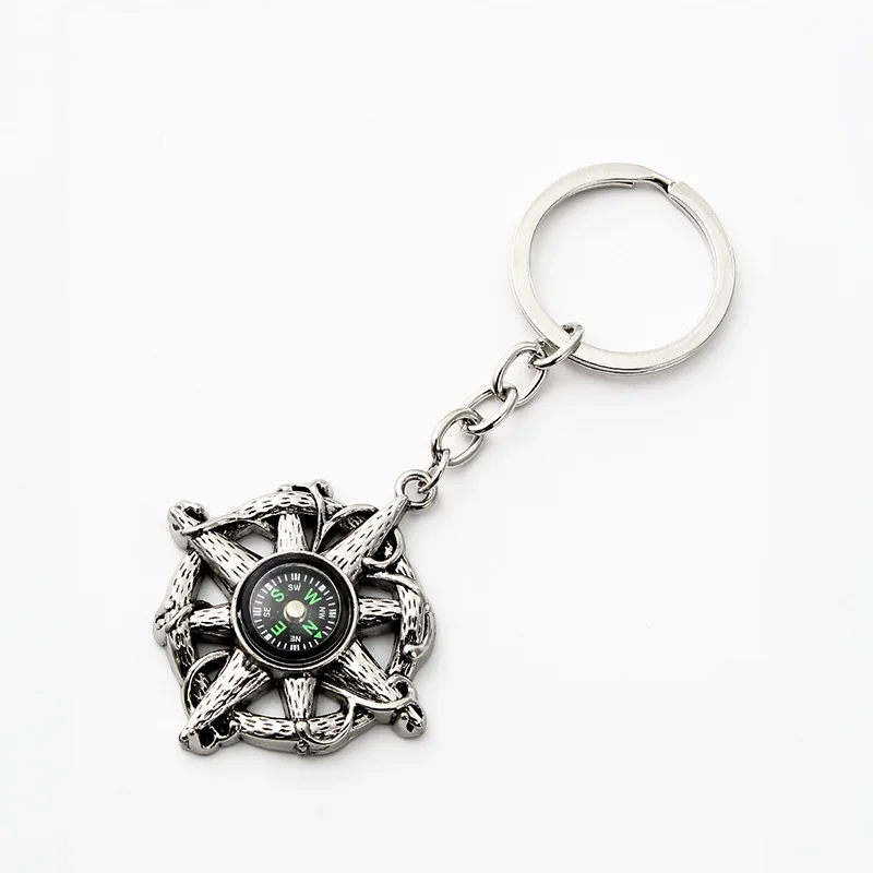 

Car Keychain Ghost Claw Compass Keychain Key Chain Creative Key Holder Metal Key Ring Keyring Auto Accessories