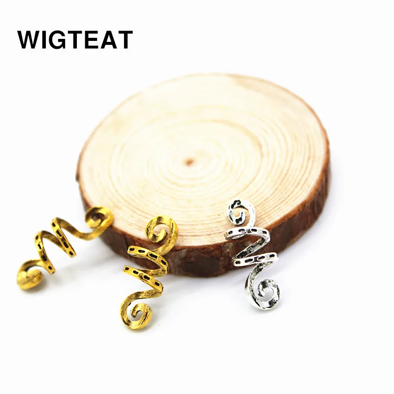 10 шт. винтажные металлические золотые серебряные Викинги спиральные dread борода