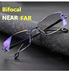 Очки для чтения с защитой от сисветильник и излучения, бифокальные очки для чтения без оправы, многофокальные пресбиопические очки с увеличением и алмазной резкой