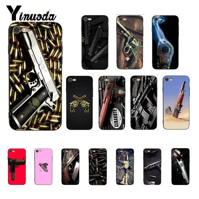 Yinuoda Пуля для ружья мягкий черный чехол телефона iPhone 5 5Sx 6 7 7plus 8 8Plus X XS MAX XR 10 11 Pro Max |