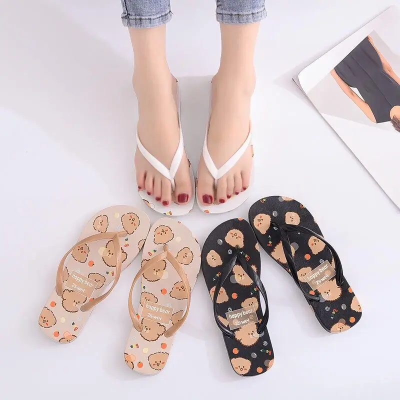 

Summer Flip Flops Cartoon Beach Women'S Sandals Casual Travel Shoes Non-Slip Deodorant Slippers