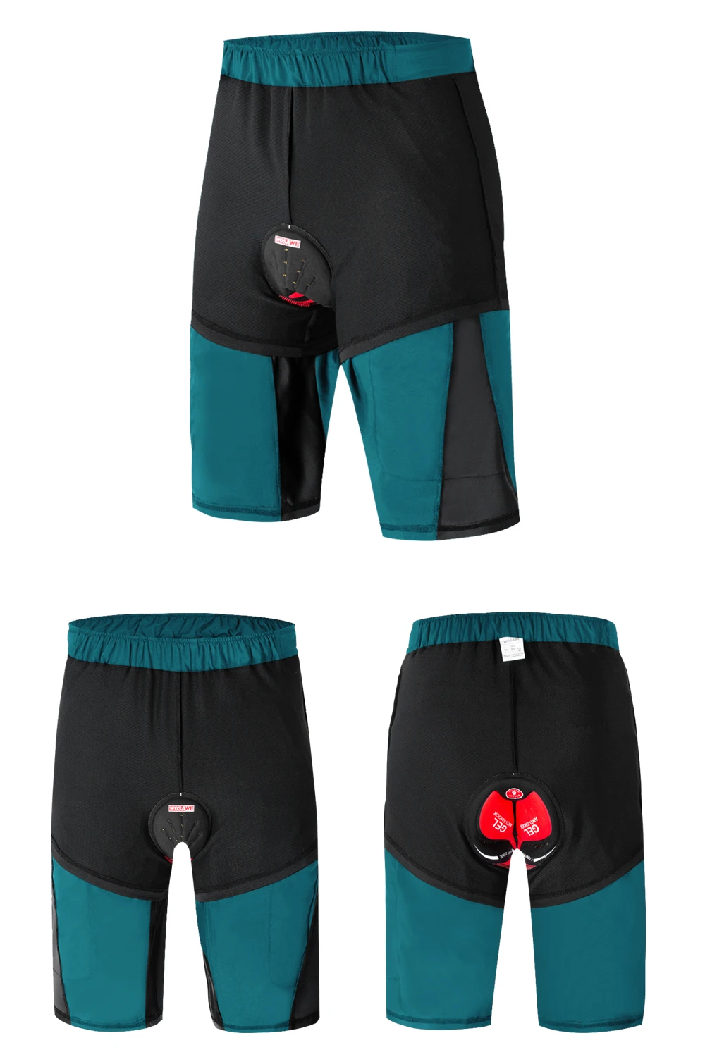 Черные мотоциклетные шорты WOSAWE с гелевыми вставками без снятия велосипедное