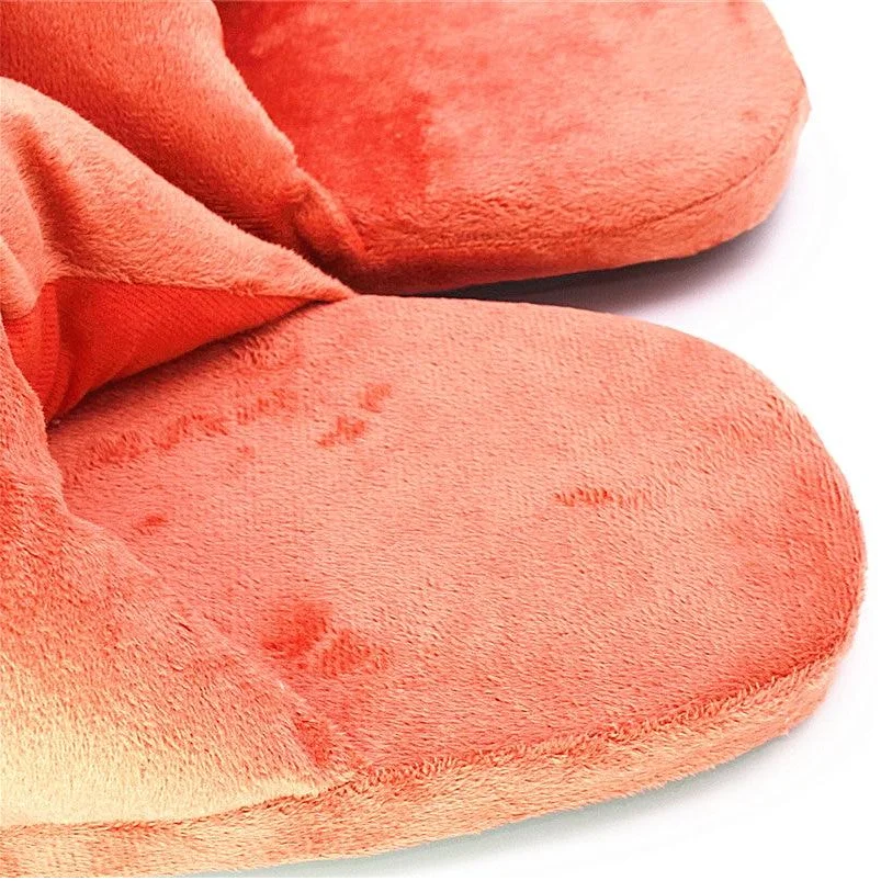 Тапочки унисекс зимние теплые с рисунком лисы круглым носком |