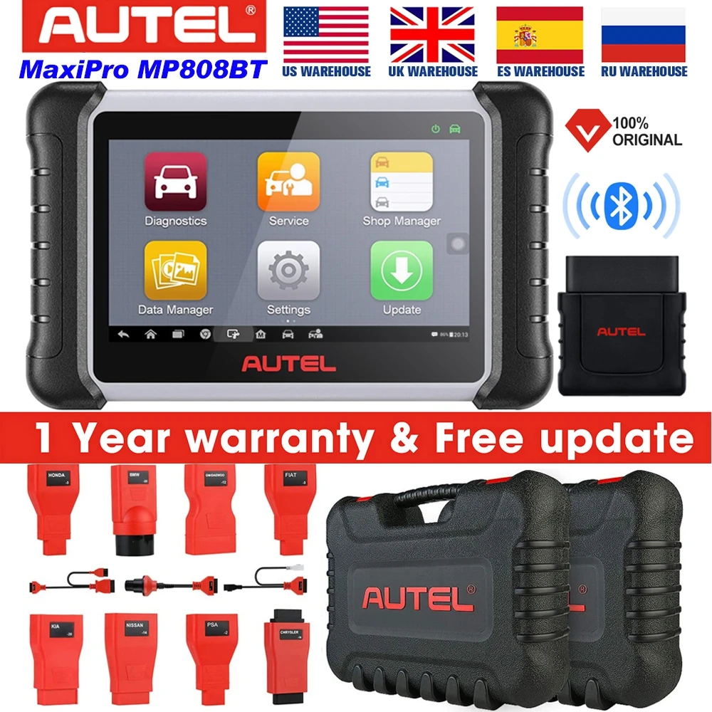 Диагностический сканер Autel MaxiPRO MP808BT OBD2 30 + услуг кодирование ЭБУ и активное