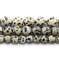 natural stone dalmation jaspers round loose beads strand 4681012mm 15inch for jewelry diy making necklace bracelet